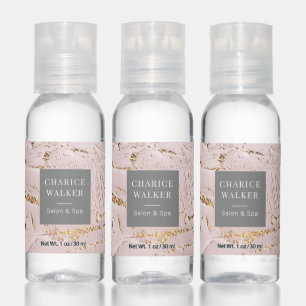 textured rose gold monogram salon spa hand sanitizer