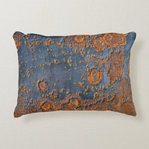 Textured rusted metal background accent pillow
