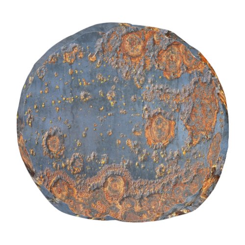 Textured rusted metal background pouf