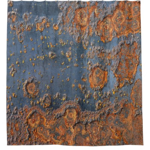 Textured rusted metal background shower curtain