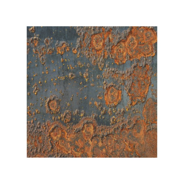Textured rusted metal background. wood wall art (Front)