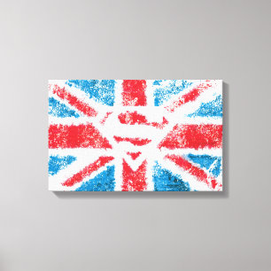 Textured S-Shield Over Flag Canvas Print