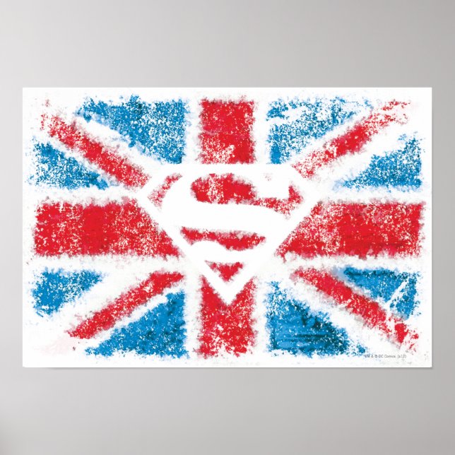 Textured S-Shield Over Flag Poster (Front)