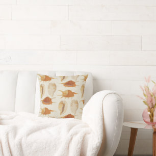 Textured Seashells Throw Pillow