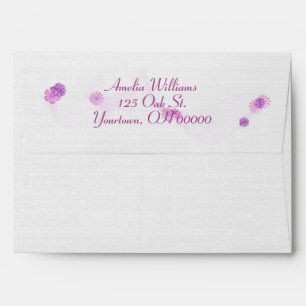 textured soft gray with pink gingham envelope