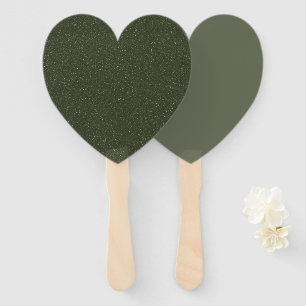 Textured & Solid Moss Heart Fans (Set)