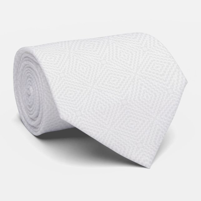 Textured solid white. neck tie (Rolled)