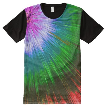 Textured Starburst Tie Dye All-Over-Print T-Shirt