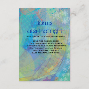 TEXTURED STARS Bar Bat Mitzvah Reception Card