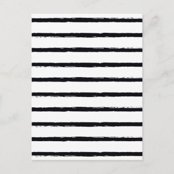 Textured Stripes Black White Rough Lines Pattern Postcard by DifferentStudios at Zazzle