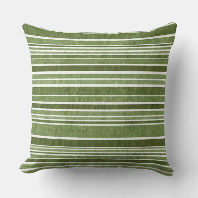TEXTURED STRIPES IN EMERALD SHADES throw cushion (Front)
