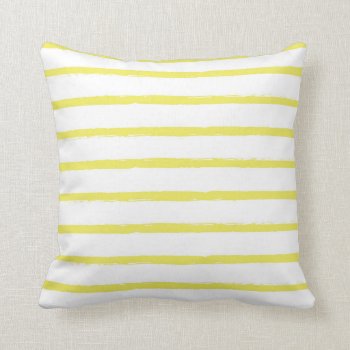 Textured Stripes Lines Bright Sun Yellow Modern Throw Pillow by DifferentStudios at Zazzle
