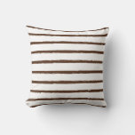 Textured Stripes Lines Brown Modern Deckled Throw Pillow at Zazzle