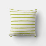 Textured Stripes Lines Chartreuse Green Modern Throw Pillow at Zazzle