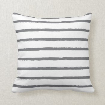 Textured Stripes Lines Slate Gray White Modern Throw Pillow by DifferentStudios at Zazzle