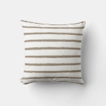 Textured Stripes Lines Taupe Beige Ivory Modern Throw Pillow at Zazzle