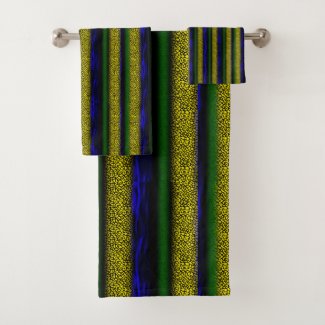 Textured Stripes Yellow Blue Green Black