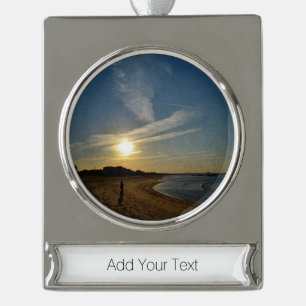 Textured Sunset by Shirley Taylor Silver Plated Banner Ornament
