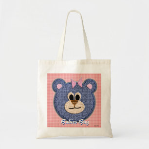 Textured Teddy Bear Babies Bag ( Bow)