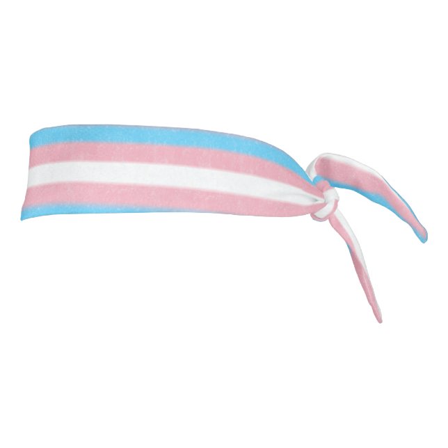 Textured Transgender Pride Flag Colors Stripes Tie Headband (Rotate 90)