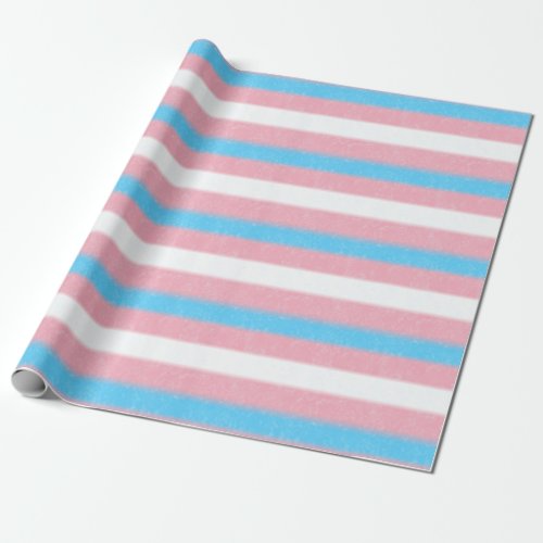 Textured Transgender Pride Flag Colors Stripes Wrapping Paper