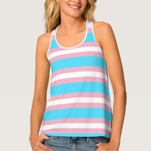 Textured Transgender Pride Flag Design Tank Top