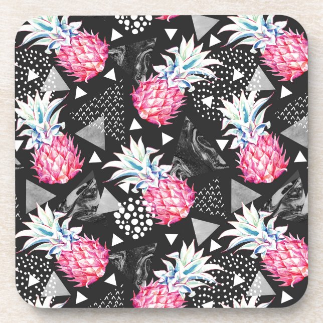 Textured Triangle Pineapple Pattern Beverage Coaster (Front)