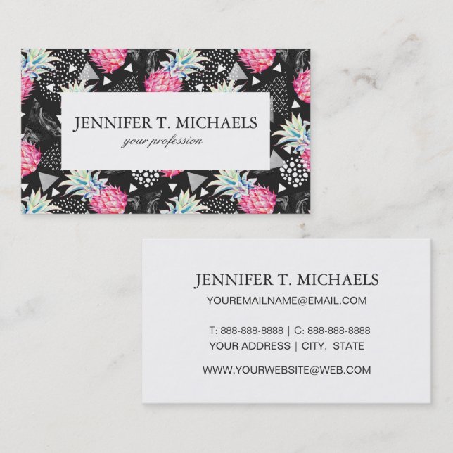 Textured Triangle Pineapple Pattern Business Card (Front/Back)