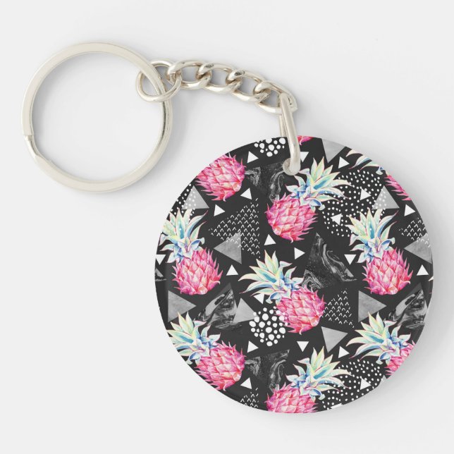 Textured Triangle Pineapple Pattern Keychain (Front)