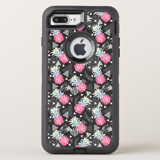 Textured Triangle Pineapple Pattern Otterbox iPhone Case (Back)