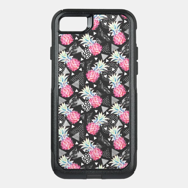 Textured Triangle Pineapple Pattern Otterbox iPhone Case (Back)