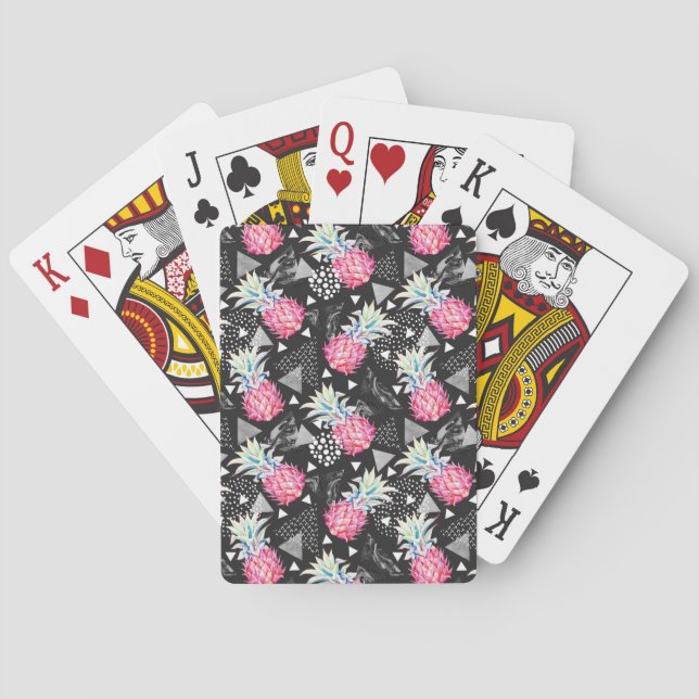 Textured Triangle Pineapple Pattern Poker Cards (Back)
