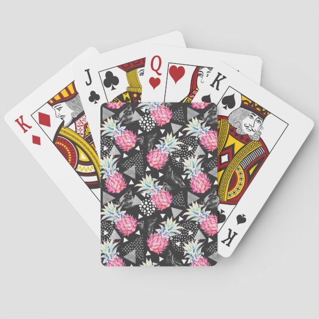 Textured Triangle Pineapple Pattern Poker Cards (Back)