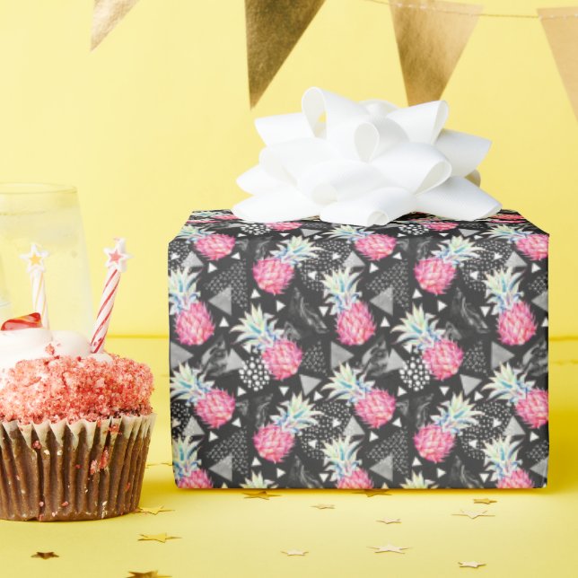 Textured Triangle Pineapple Pattern Wrapping Paper (Birthday Party)