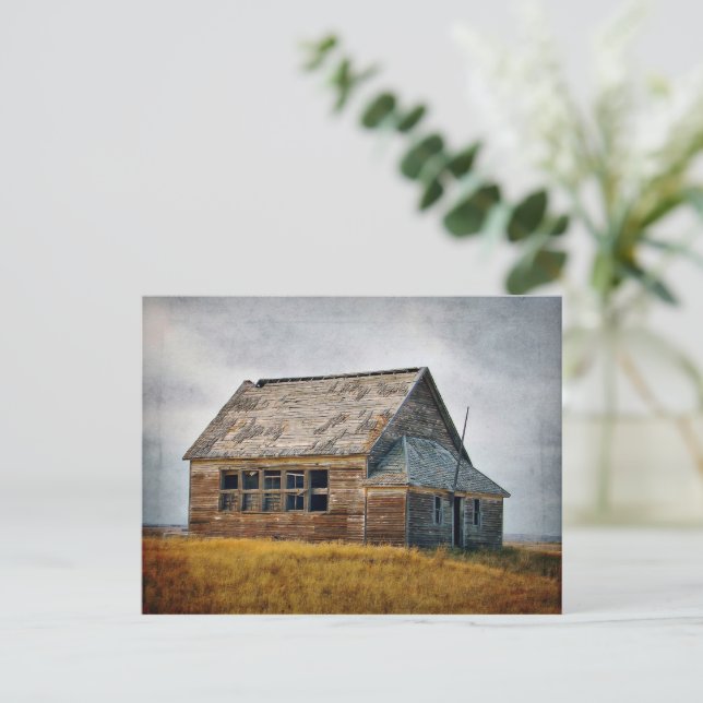 Textured Vintage Schoolhouse Postcard (Standing Front)
