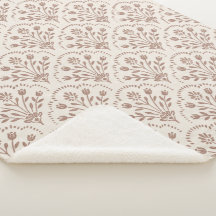 Textured Warm Brown Floral Scallop Pattern