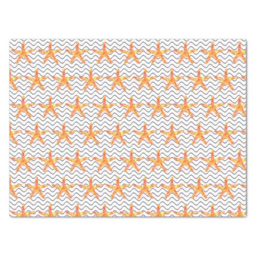 Textured Wave Starfish Pattern Tissue Paper