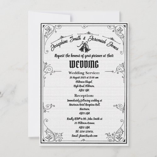 Textured Wedding Bells e Card Invitation