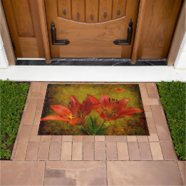 Textured Western Red Prairie Lily Icon Doormat