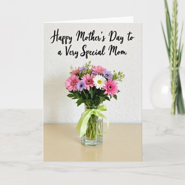 Textured White Floral Card (Front)