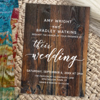 Textured Wood Handwriting Their Wedding Hearts