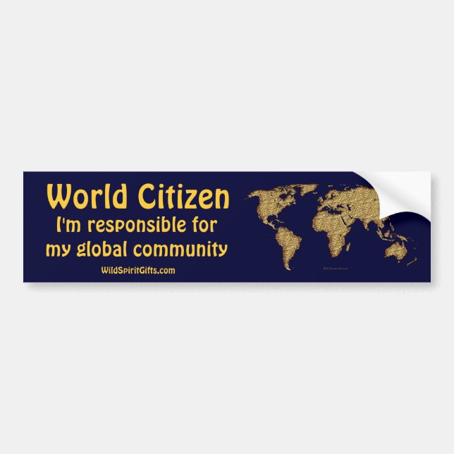 Textured WORLD MAP Bumper Sticker (Front)