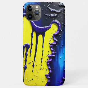 Textured Yellow Blue Purple Paint Drip Fun Pattern iPhone 11 Pro Max Case