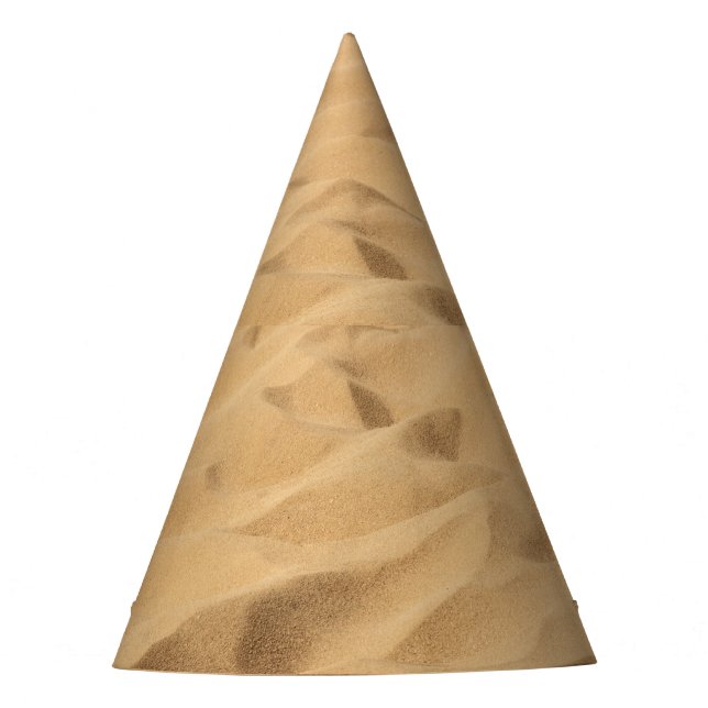 Textured yellow desert sand background. party hat (Front)