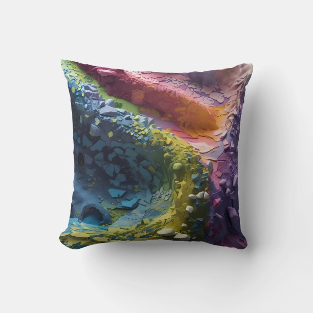textures and colored layers throw pillow (Front)