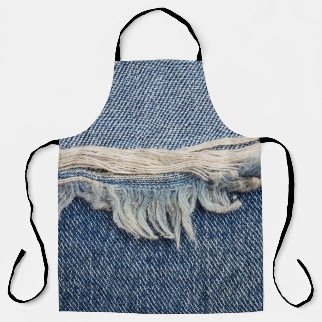 Textures ripped jeans background. apron (Front)