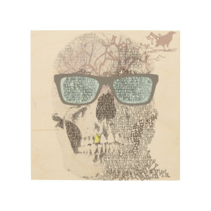 Texty Skull Wood Wall Decor