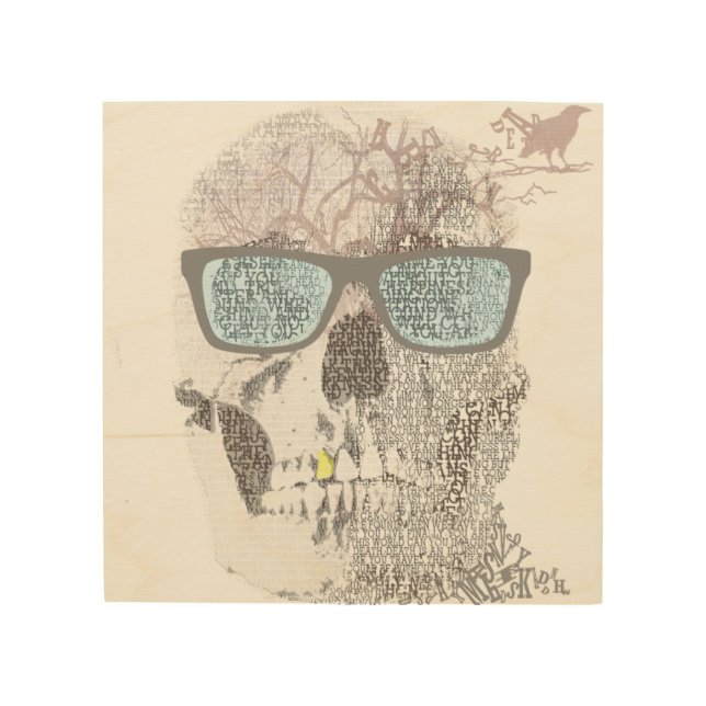 Texty Skull Wood Wall Decor (Front)