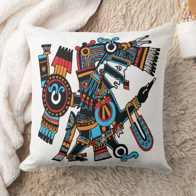 Tezcatlipoca – Smoking Mirror Lord Of Night Sky Throw Pillow (Blanket)