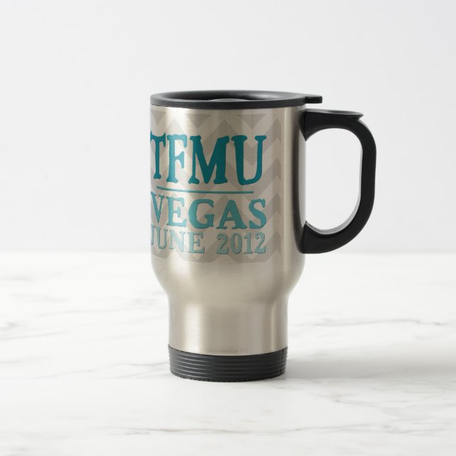 TFMU VEGAS Aqua Chevron Travel Mug (Right)